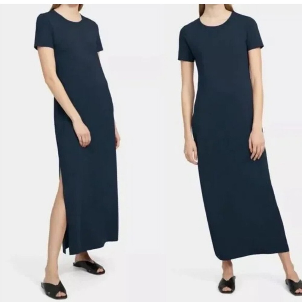 Elie Tahari Dark Navy Ribbed Knit Dress. Size L. MSRP $145